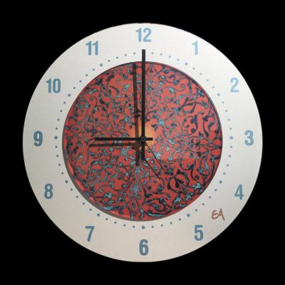 orologio da parete in ceramiche artistiche di Elvio arancio